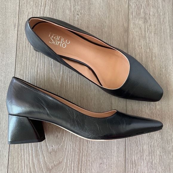 FRANCO SARTO Jesslyn Black Leather Heel Size 10 EUC - Picture 1 of 5